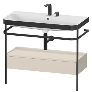Duravit Happy D.2 Plus c-bonded Set mit Metallkonsole und Schubkasten Taupe Supermatt 975x490x850 mm HP4743E8383