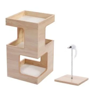 Pawz Road Kratzbaum Holz 2-stöckig beige