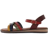 Derimod Sandalen aus Leder Sandale Echtes Leder, TPU-Sohle, Schnallenverschluss, Mehrriemen-Design