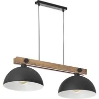 famlights Pendelleuchte famlights, Pendelleuchte Michael in Schwarz E27 2-flammig