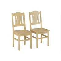 ERST-HOLZ Esszimmerstuhl Küchenstuhl Robust Massivholzstuhl Kiefer Doppelpack oder Einzelstuhl