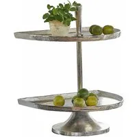 Mirabeau Etagere Etagere Quiralen antiksilber, Aluminiumguss