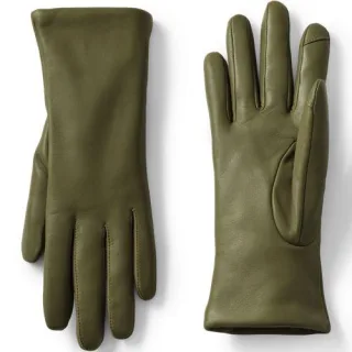 Lederhandschuhe mit Kaschmirfutter, Damen, size: regular, Blau, Kaschmir/Leder, by Lands' End