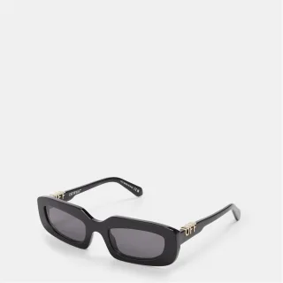 Zubehör Off White Renton Rechteckige Vollrand-Sonnenbrille in Schwarz/Dunkelgrau