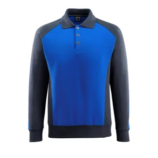 MASCOT Magdeburg Polo-Sweatshirt UNIQUE Kornblau / Schwarzblau M - 50610-962-11010-M