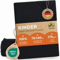 leevitex® Spannbettlaken in verschiedenen Größen und Farben, Jersey aus 100% Baumwolle, Jersey, Gummizug: rundum, (1 Stück), für Kinder- & Standardmatratzen, OEKO-TEX® STANDARD 100 zertifiziert