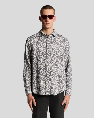 Lyle & Scott Viskose-Mix Floral Jacquard Hemd - Mehrfarbig