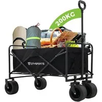 CITYSPORTS Bollerwagen Klappbarer All Terrain 150/200kg faltbar Handwagen für Camping, Strandkarren mit großer Kapazität, für Sport, Einkauf, Camping