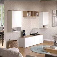 Vicco Wohnwand Wido, Weiß/Sonoma, 5 Teile, (5-St)