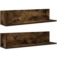 vidaXL Regal Wandregale 2 Stk. Räuchereiche 75x16,5x16,5 cm Holzwerkstoff, 1-tlg.