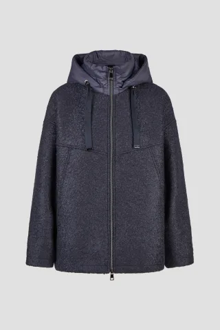 Barbara Lebek - Wolljacke mit Kapuze midnight blue - Gr. - 48
