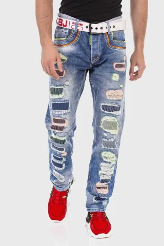 Cipo & Baxx 5-Pocket-Jeans "Jeans" mit farbigen Ziernähten