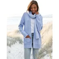 Vivance Strickjacke (Set, mit Schal) aus kuscheliger Strickqualität, Cardigan