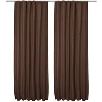 Beautissu Vorhang 2er Set Thermovorhang Gardine Braun Amelie TK, 140x245cm, Vorhang isolierend Kälte- & Hitzeschutz Universalband Verdunkelnd