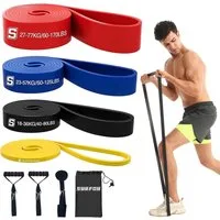 SURFOU Trainingsbänder FitnessBands Set 4 Widerstandsstufen, Türanker, 2 Griffe & Tragetasche