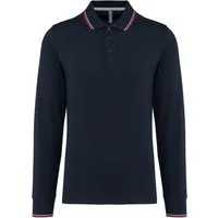 Kariban Langarm-Poloshirt Langarm-Polohemd aus Piqué für Herren