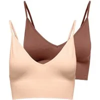 ONLY Bustier ONLVICKY – BH-Tops mit geripptem Detail im 2er-Pack (Packung, 2-tlg) figurbetont, modisch, Materialmix, Jersey, Spaghettiträger