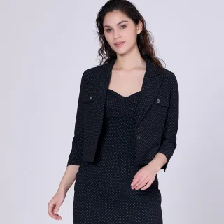 Crop-Jacke mit Safari-Taschen und Punktedruck