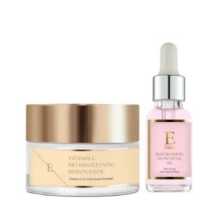 Rose Blossom Glow Facial Oil 30ml + Vitamin C Bio Brightening Moisturiser 50ml