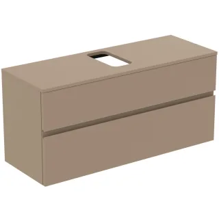 Ideal Standard Waschtischunterschrank Finesse Ausschnitt r/l 1202x440x558mm 2 Auszüge Greige matt, E E3479UP