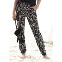 Buffalo Strandhose aus leichter Viskose in lässigem Stil aus Viskose, Elastikbund, leichte Sommerhose, Jerseyhose, Schlupfhose