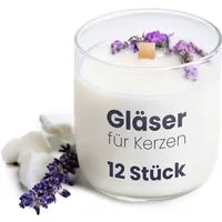 KONZEPT Teelichthalter Kerzengläser 200 ml, Kerzen Gläser leer zum gießen, klein 7x8 cm (12 St., (Teelichthalter, Kerzengläser), Glasteelichthalter, Kerzenwindlicht, Vorspeisengläser, Dessertgläser