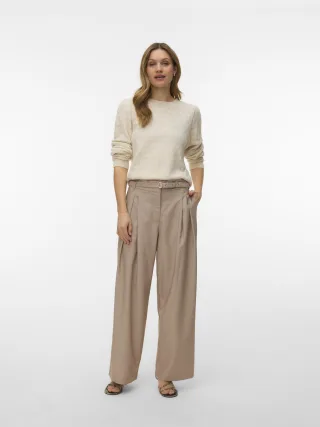 VERO MODA - VMDOFFY STITCH LS O-NECK PULLOVER NOOS Birch - Gr. - M