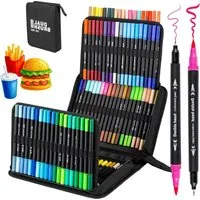 Youyijia Buntstift 120 Marker Set mit Pinselspitze für Künstler