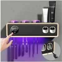 MOPUEA Zahnbürste Zahnbürsten Sterilisator Mit Becherhalter Und LED Touch, UV Sterilisation Heißlufttrocknung LED Touch Automatisch