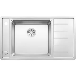 Blanco ANDANO XL 6 S-IF Compact Spüle 523002 86 x 50 cm, Edelstahl Seidenglanz, links, Ablauffernbedienung mit Drehbetätigung