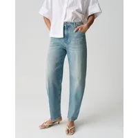 OPUS PANTS Relax-fit-Jeans MARI CLEAR Barrel Jeans mit Powerstretch Mid Rise Klassischer Five-Pocket-Stil mit Stretch