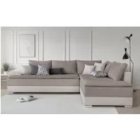 Home affaire Ecksofa Night & Day L-Form, B: 324 cm, Dauer-Schlaffunktion und Armlehne, Bettfunktion & Bettkasten, Boxspringbett 180x200 cm