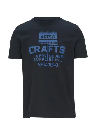 s.Oliver Red Label - Crew-Neck-Shirt aus Baumwolle mit Frontprint blau - Gr. - S