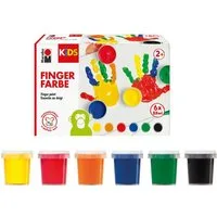 Marabu Fingerfarbe Fingerfarbe KiDS, 6 Stück