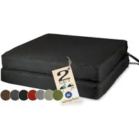 sunnypillow Stuhlkissen 2er Set Stuhlkissen mit Bändern "HAVANA" viele Farben zur Auswahl, Schwarz