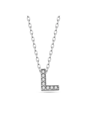 Dkeniz Anhänger mit Kette Buchstabe L 925/- Sterling Silber