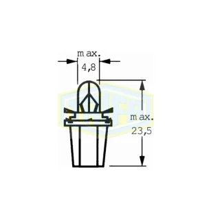 Kunstoffsockellampe 12V1,2WBX8,5d