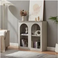 en.casa Sideboard, »Trorhun« mit 4 offenen Fächern 80 x 30 x 80 cm Grau