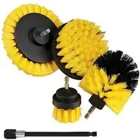 HS.SUPPLY Reinigungsbürsten-Set Bohrmaschinen Bürsten, Akkuschrauber Bürstenaufsätze, Polierpads, Akkuschrauber, Bohrmaschinen, (5-tlg), Schnellverschluss, korrosionsbeständig