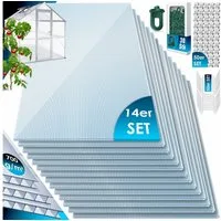 KESSER Hohlkammerplatte Doppelstegplatte aus Polycarbonat geeignet für Gewächshäuser, Carports, 4 mm, 10.25 m², (14-St), individuell zuschneidbar, Lichtdurchlässig und Witterungsbeständig