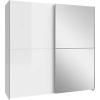 freiraum Schwebetürenschrank Schach & Matt 2 Stangen, 2 Böden, Weiss / Spiegel - 190,1x190,5x61,2cm (B/H/T)