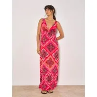 Apricot Maxikleid Maxikleid mit Kacheldruck mit tollem Druck