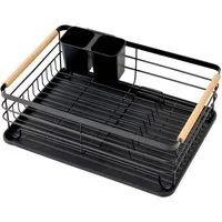 PROREGAL® Trockenständer Abtropfgestell Geschirr 15x42x31cm Stahl inkl. Besteckhalter, Hochwertiger Abtropfständer für Geschirr Abtropfgestell aus Stahl