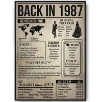 Tigerlino Poster Geschenk Männer Frauen, Geburtstag Rückblick Zeitreise Geschenkidee, 39. Geburtstag Jahrgang 1987, Bild