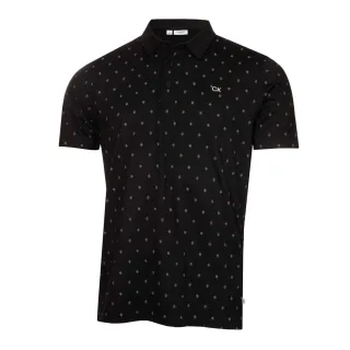 Calvin Klein - Poloshirt für Herren, Hochleistungsmaterial, Emblem (Schwarz)
