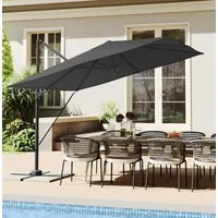 SONGMICS Sonnenschirm, LxB: 270,00x270,00 cm, Ampelschirm, UPF 50+, um 360° drehbar, mit Kurbel, Kreuzfuß