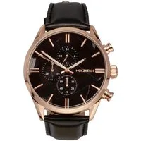 Holzkern Quarzuhr 9010631007270, Herren- Chronograph Relational Marmor/Roségoldfarben
