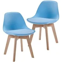 en.casa Kinderstuhl, »Elvdal« 2er Set gepolstert 56 x 38 x 33 cm Himmelblau