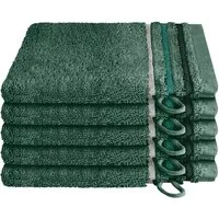 Schiesser Waschhandschuh Skyline Color aus 100 % Baumwolle mit eleganter Streifenbordüre, (5-St), MADE IN GREEN by OEKO-TEX®