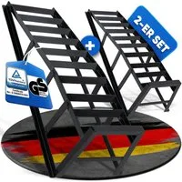 NTG Nutzfahrzeug Technik GmbH Auffahrrampe 2er Set bis 2000kg – 20cm Auffahrhöhe – Stahl Auffahrhilfe (2-St), Extra Breit 225mm